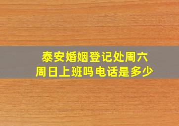 泰安婚姻登记处周六周日上班吗电话是多少