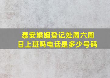 泰安婚姻登记处周六周日上班吗电话是多少号码