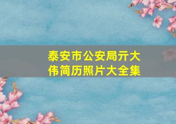 泰安市公安局亓大伟简历照片大全集