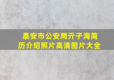 泰安市公安局亓子海简历介绍照片高清图片大全