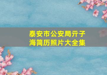 泰安市公安局亓子海简历照片大全集