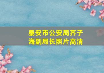 泰安市公安局齐子海副局长照片高清