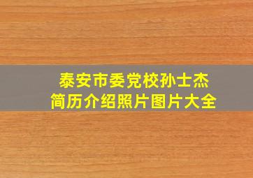 泰安市委党校孙士杰简历介绍照片图片大全