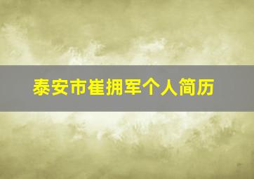 泰安市崔拥军个人简历