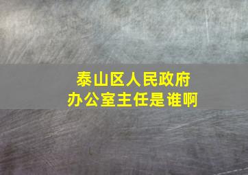 泰山区人民政府办公室主任是谁啊