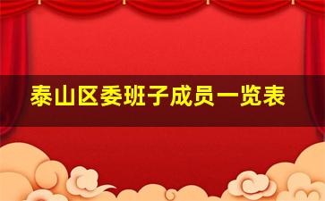 泰山区委班子成员一览表