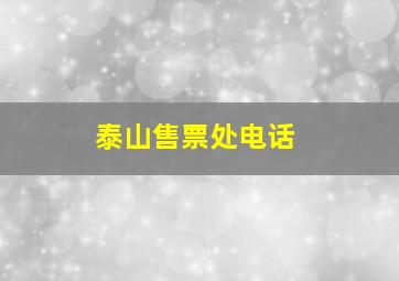 泰山售票处电话