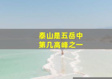 泰山是五岳中第几高峰之一