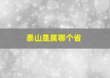 泰山是属哪个省