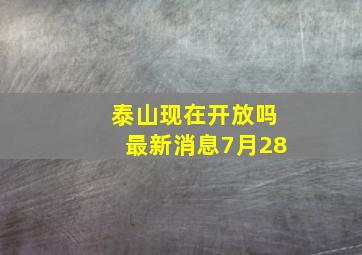 泰山现在开放吗最新消息7月28