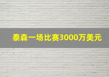 泰森一场比赛3000万美元