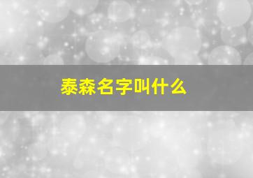 泰森名字叫什么