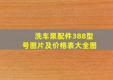 洗车泵配件388型号图片及价格表大全图