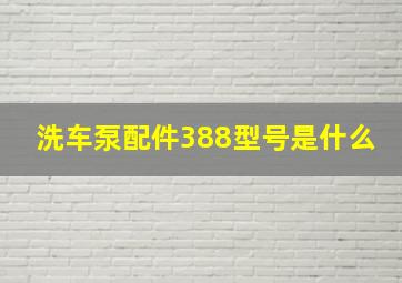 洗车泵配件388型号是什么