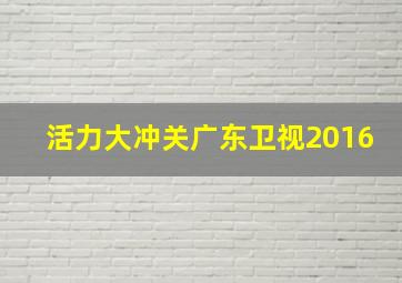 活力大冲关广东卫视2016