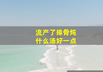 流产了排骨炖什么汤好一点