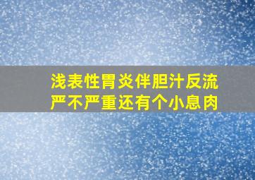 浅表性胃炎伴胆汁反流严不严重还有个小息肉