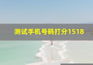 测试手机号码打分1518