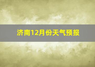 济南12月份天气预报