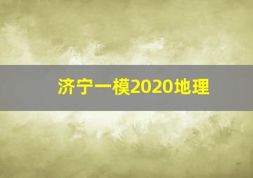 济宁一模2020地理