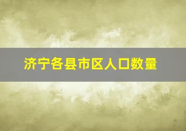 济宁各县市区人口数量