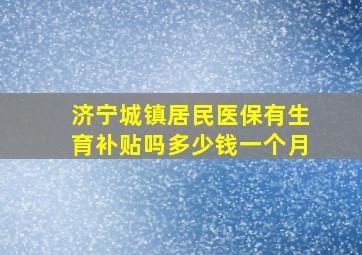 济宁城镇居民医保有生育补贴吗多少钱一个月