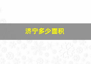 济宁多少面积