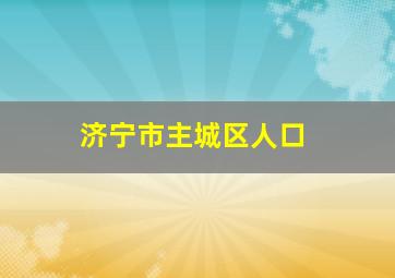 济宁市主城区人口