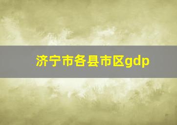 济宁市各县市区gdp