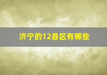 济宁的12县区有哪些