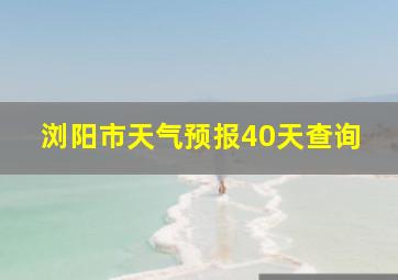 浏阳市天气预报40天查询