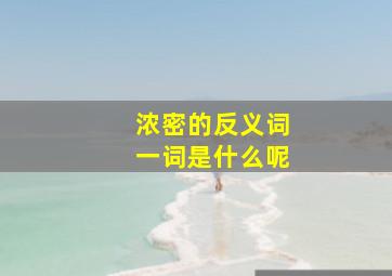 浓密的反义词一词是什么呢