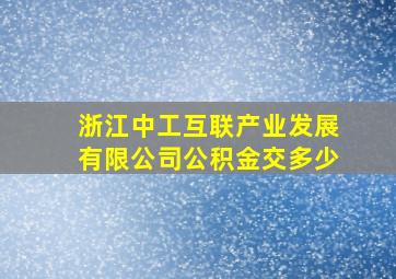 浙江中工互联产业发展有限公司公积金交多少