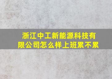 浙江中工新能源科技有限公司怎么样上班累不累