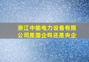 浙江中能电力设备有限公司是国企吗还是央企