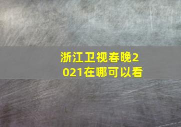 浙江卫视春晚2021在哪可以看