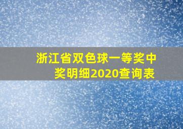 浙江省双色球一等奖中奖明细2020查询表