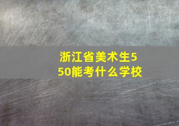 浙江省美术生550能考什么学校