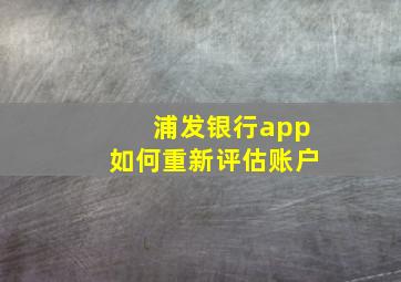 浦发银行app如何重新评估账户