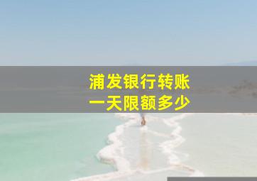 浦发银行转账一天限额多少