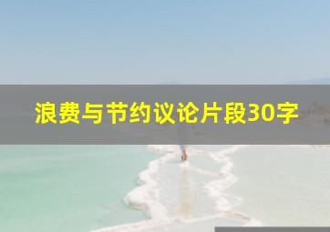 浪费与节约议论片段30字