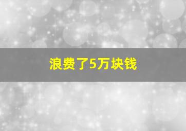 浪费了5万块钱