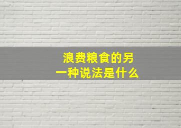 浪费粮食的另一种说法是什么