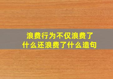 浪费行为不仅浪费了什么还浪费了什么造句