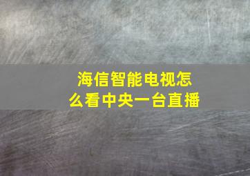 海信智能电视怎么看中央一台直播