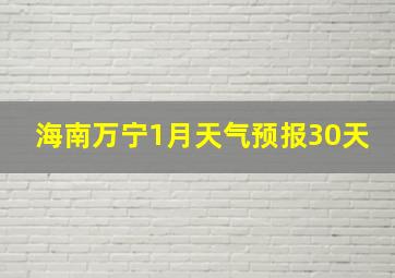 海南万宁1月天气预报30天