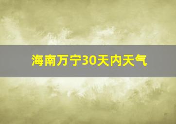 海南万宁30天内天气