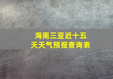 海南三亚近十五天天气预报查询表