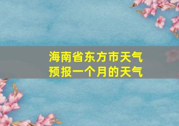 海南省东方市天气预报一个月的天气