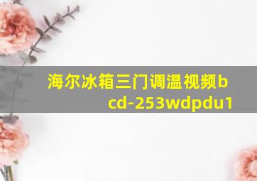 海尔冰箱三门调温视频bcd-253wdpdu1